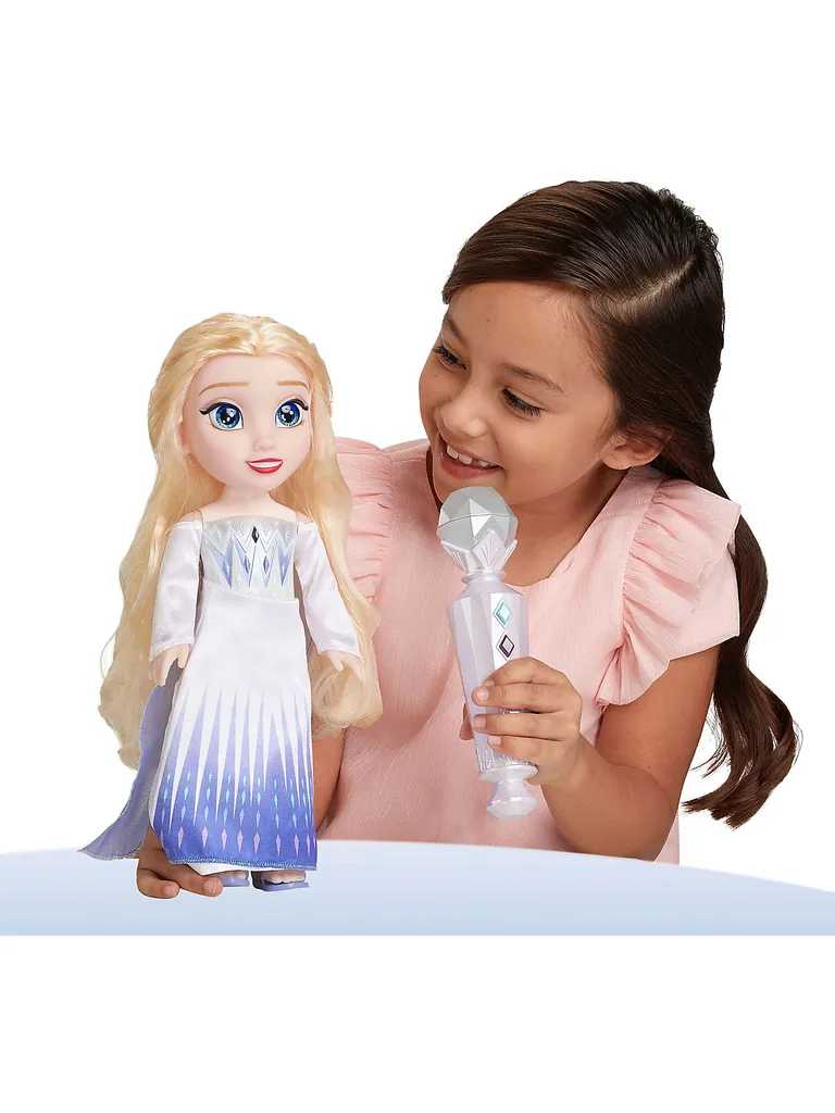 Disney Jakks Pacific Spielwaren Die Eiskönigin 2 - Sing Mit Mir" Elsa Puppe 35 Cm, Inkl. Mikrofon Licht Und Sound Stehpuppen Puppen Großpuppen" – Bild 5