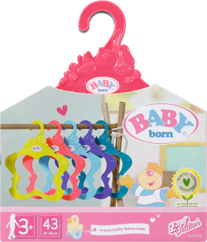 Zapf Creation Baby Born Farbenfrohe Kleiderbügel 5er Pack 43cm – Bild 9