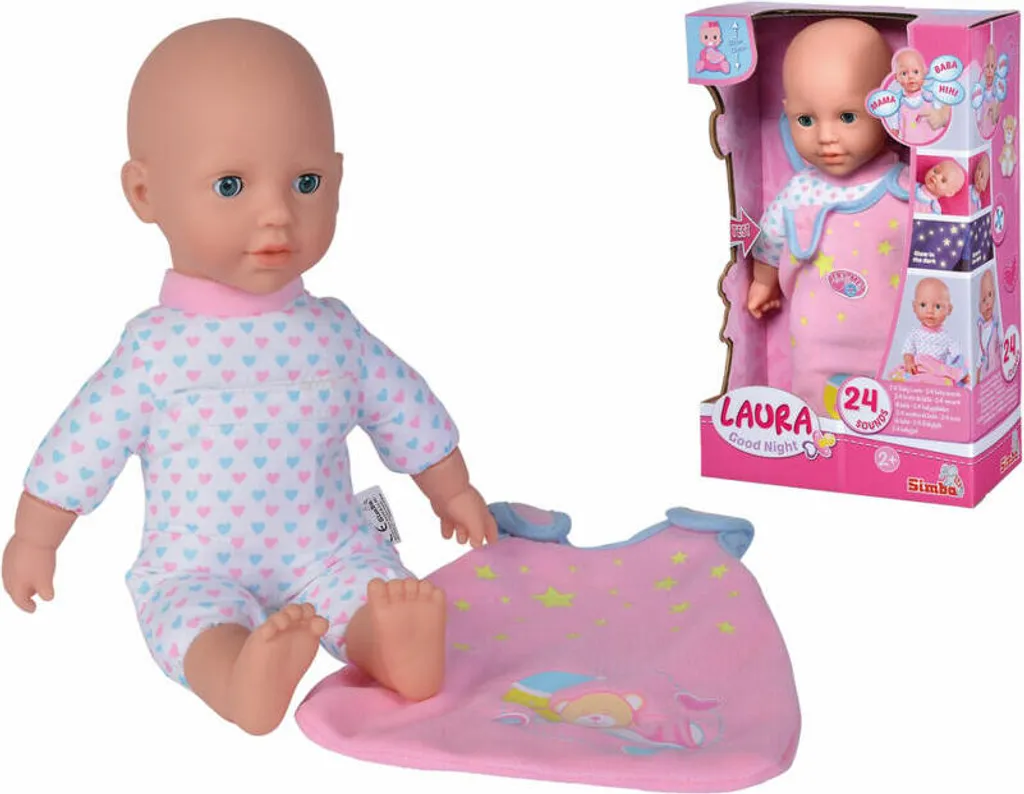 SIMBA TOYs Simba Laura Gute Nacht Puppe Mir 24 Baby Laute 30cm Groß Ab 2 Jahre – Bild 11