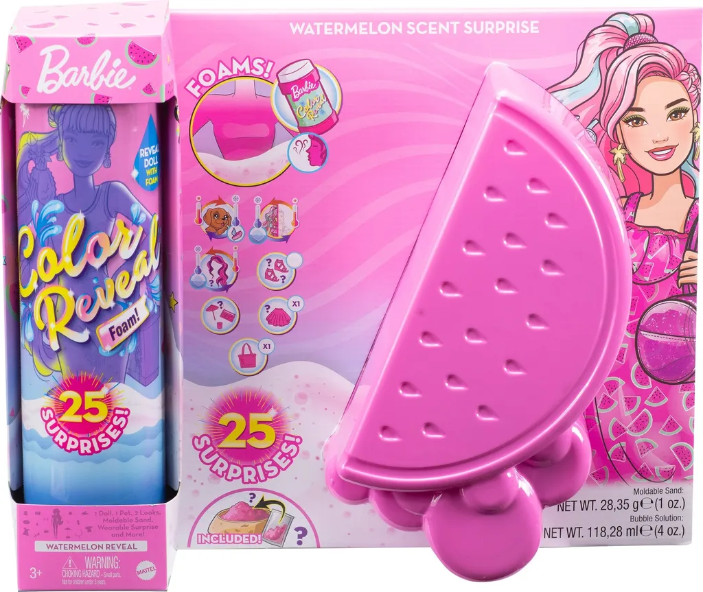Barbie Color Reveal Schaumspaß-Wassermelone Puppe