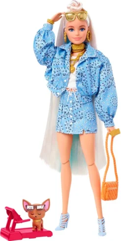 Barbie Extra Puppe Mit Hellblauem Rock & Jacke (blond)
