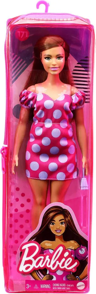 Barbie Fashionistas Puppe (Vitiligo) Im Schulterfreien Polka Dot Kleid