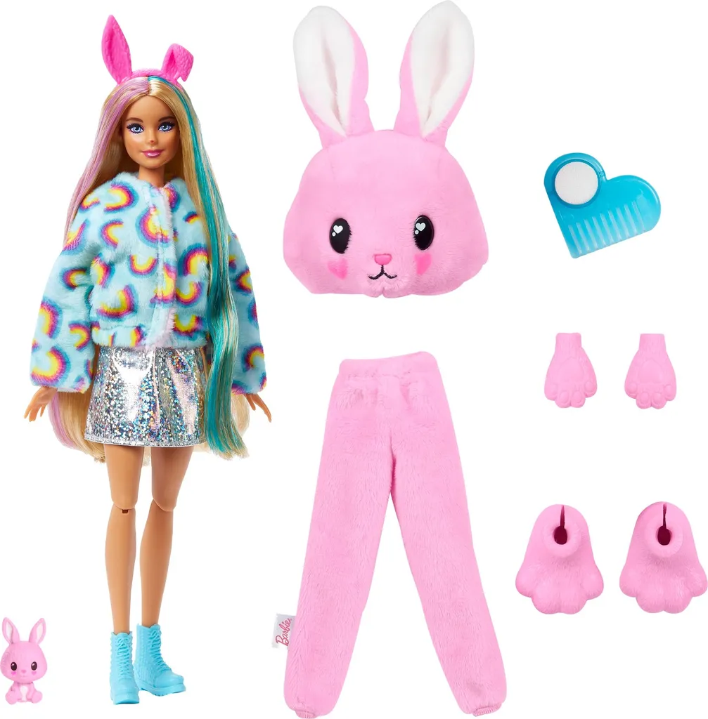 Barbie Cutie Reveal Puppe Mit Hasen-Plüschkostüm Und 10 Überraschungen – Bild 3