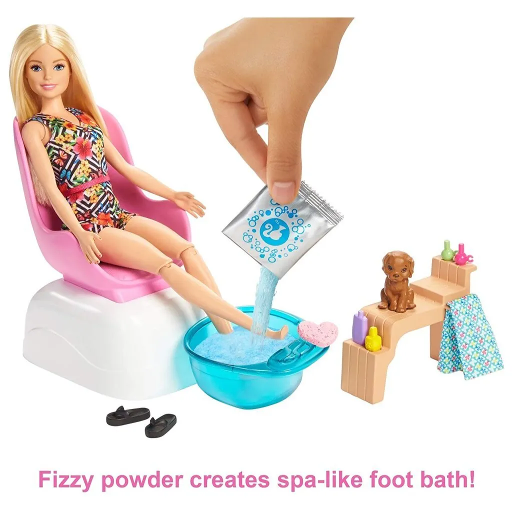 Barbie Mani-Pedi Puppe (blond) Spielset, Anziehpuppe, Nagelstudio Mit Zubehör – Bild 10