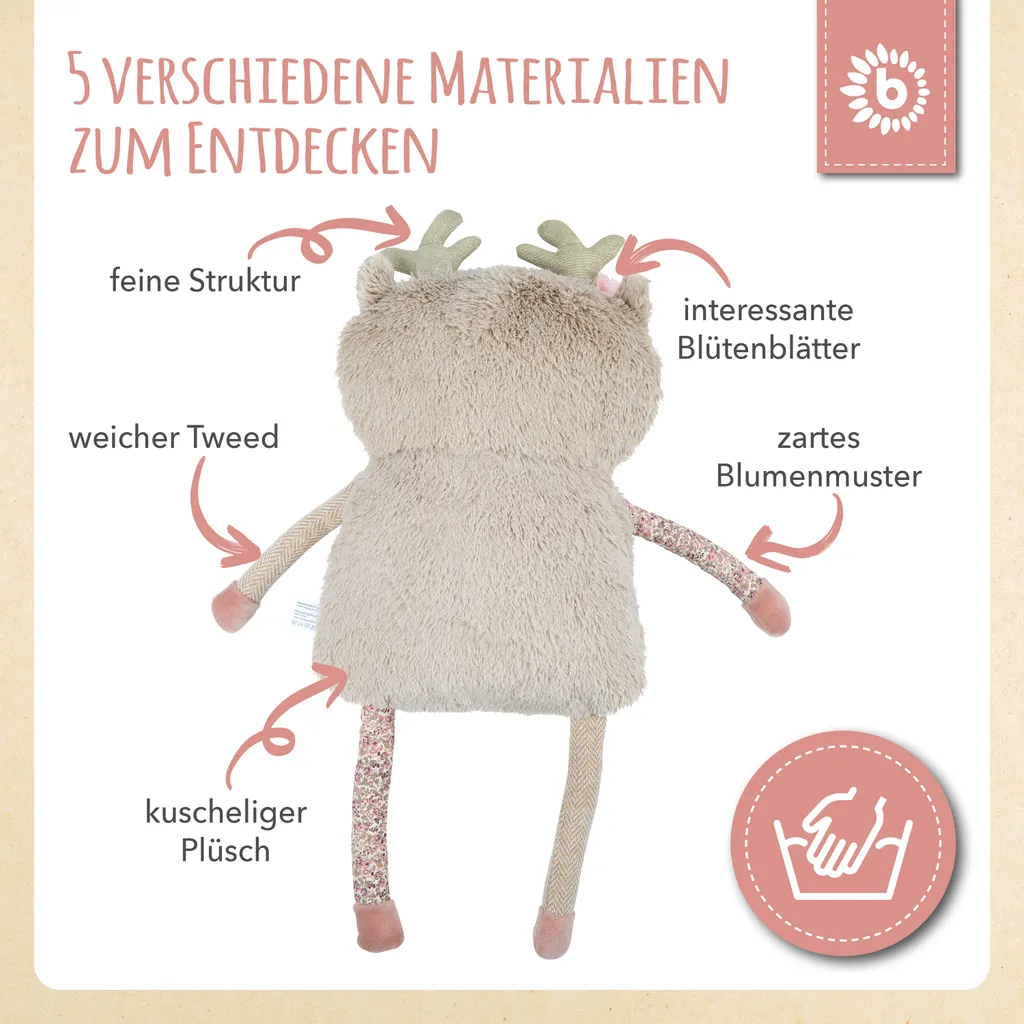 Bieco Plüsch Reh Spieltier Baby | Ca. 55 Cm | Niedliches Baby Kuscheltier | Baby Spielzeug | Kuscheltier Baby | Baby Einschlafhilfe | Kuscheltiere Für Babys | Stofftier Baby | Kuscheltier Reh – Bild 4