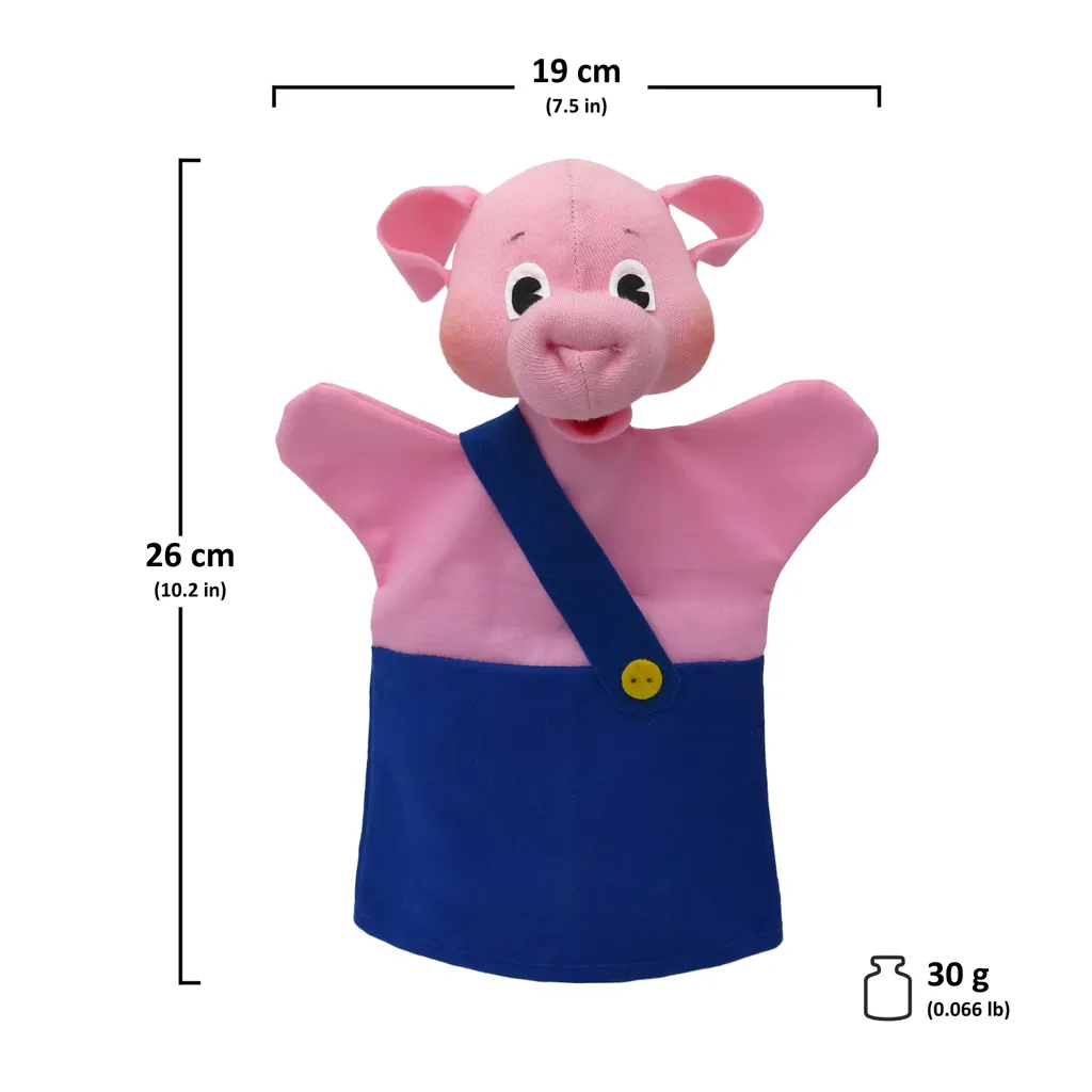 Handpuppe Märchenfiguren, Schwein 26 Cm, Blau, 22652B – Bild 4