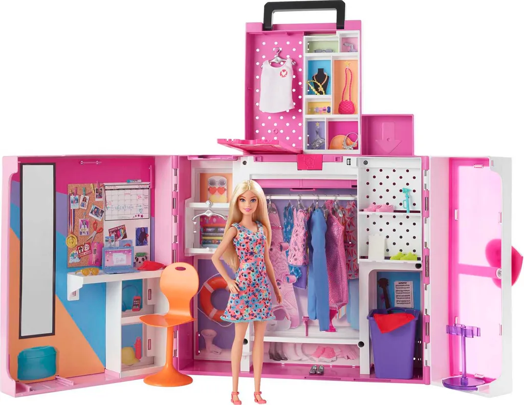 Barbie Traum-Kleiderschrank Mit Puppe (blond), Zubehör & Kleidung