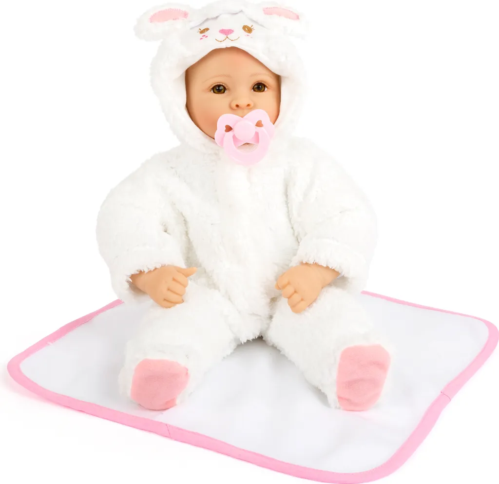 Small Foot 11498 Babypuppe Lämmchen Mit Weichem Körper, Inkl. Kuscheldecke, Strampler Und Schnuller, 40 Cm, Ab 2 Jahren – Bild 2