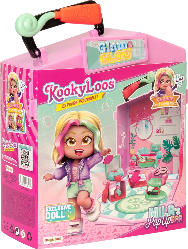 Kookyloos Mila's Pop Up Spa Spielset Zauberkasten Mini Puppe Spielfigur