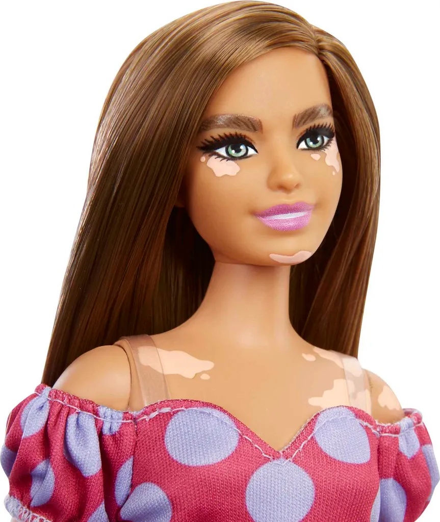 Barbie Fashionistas Puppe (Vitiligo) Im Schulterfreien Polka Dot Kleid – Bild 4