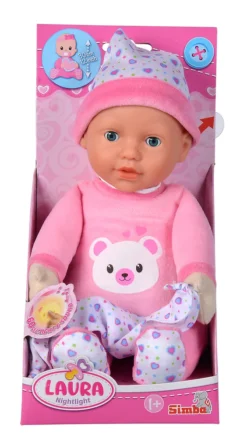 SIMBA TOYs Simba 105140002 - Laura Nachtlicht, Weichkörperpuppe Mit Licht Und Melodie