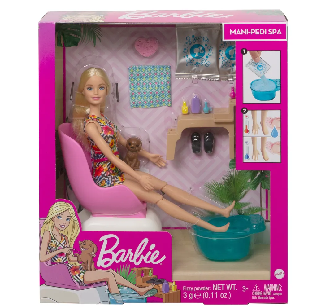 Barbie Mani-Pedi Puppe (blond) Spielset, Anziehpuppe, Nagelstudio Mit Zubehör – Bild 4
