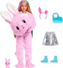 Barbie Cutie Reveal Puppe Mit Hasen-Plüschkostüm Und 10 Überraschungen