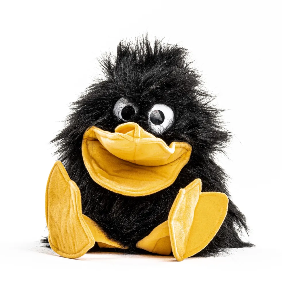 Uni-Toys - Handpuppe Rabe - 40 Cm (Höhe) - Plüsch-Puppe, Vogel - Plüschtier, Kuscheltier – Bild 3