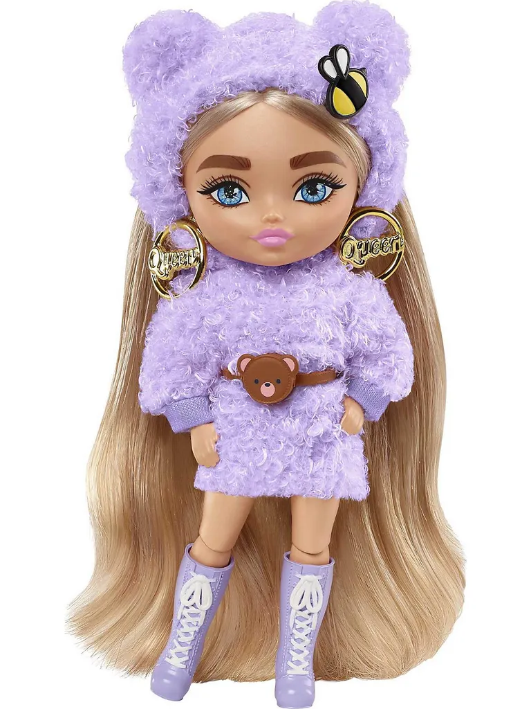 Barbie Extra Mini Puppe (Blonde Pigtails Purple Hoodie) – Bild 8
