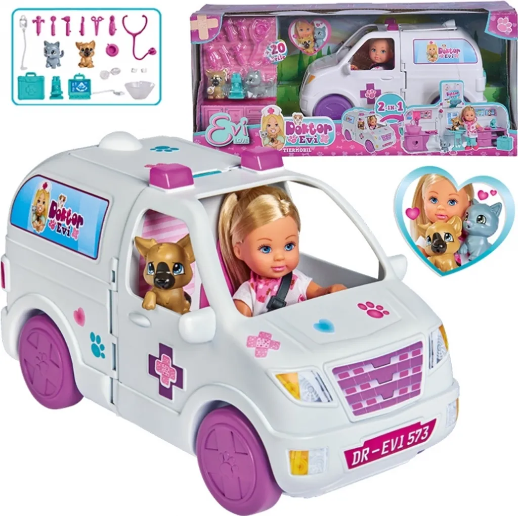 SIMBA TOYs Simba Spielset Evi Love 2-in-1 Tier-Mobil 12 Cm Weiß – Bild 11