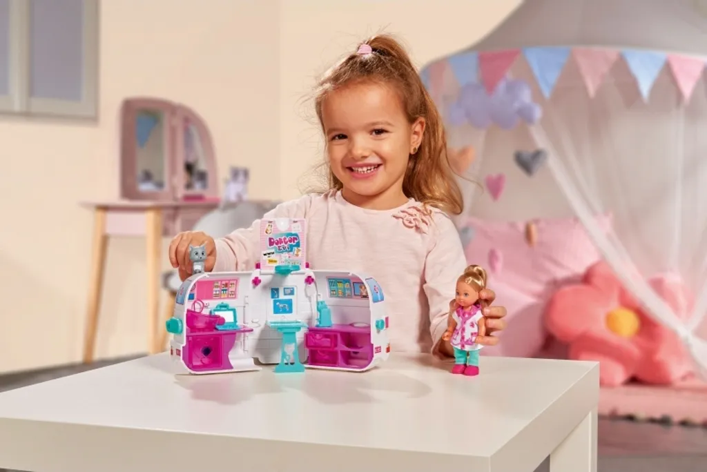 SIMBA TOYs Simba Spielset Evi Love 2-in-1 Tier-Mobil 12 Cm Weiß – Bild 12