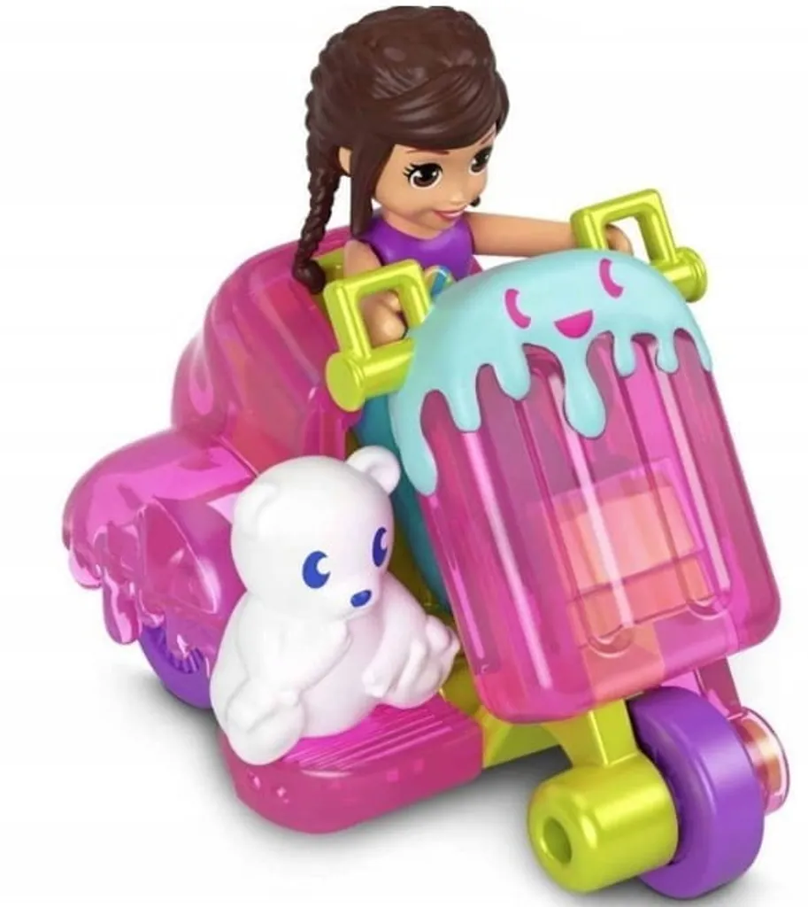 Mattel Polly Pocket Puppe Mit Auto Eis – Bild 2
