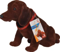 SIMBA TOYs Simba Wackel Dackel Wackelkopf Waldi- Hund Deko Kult - Hutablage Retro Farbwahl Dunkelbraun