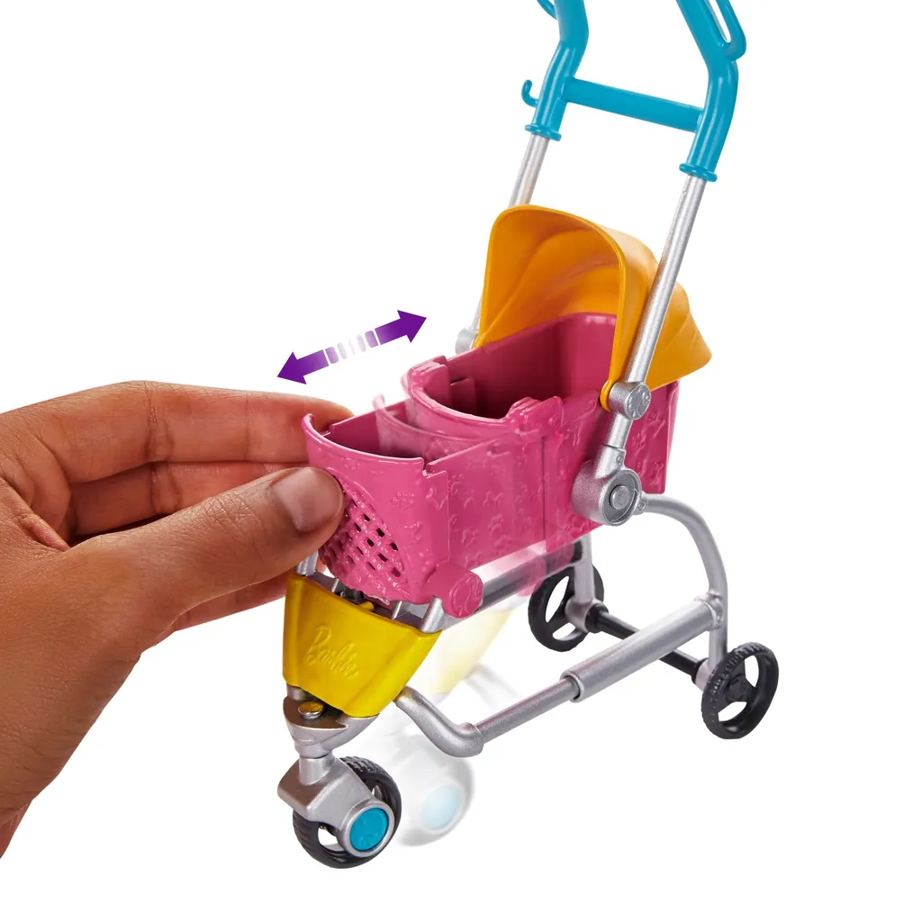 Barbie Hunde-Buggy Spielset Mit Puppe (brünett), Anziehpuppe, Modepuppe – Bild 4