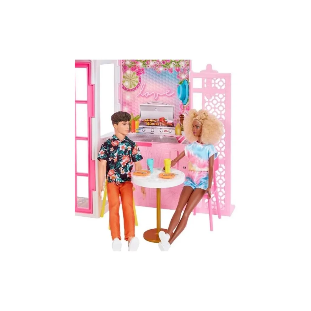 Mattel HCD47 - Barbie - 2-stöckiges Möbliertes Spielhaus Mit Zubehör (ohne Puppen) – Bild 15