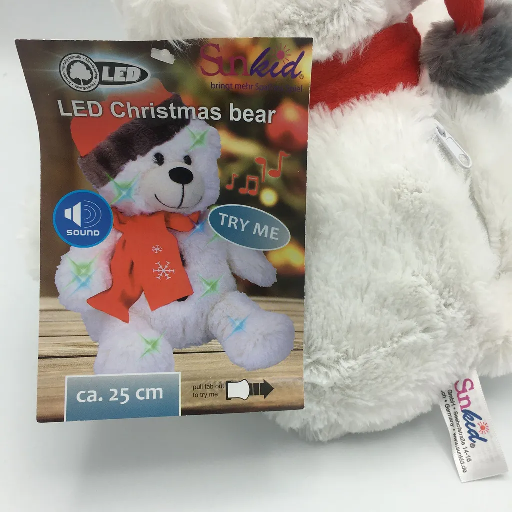 Sunkid - Weihnachten - Teddybär - Bär - Plüsch - Kuscheltier - Mit Beleuchtung - 25 Cm – Bild 5
