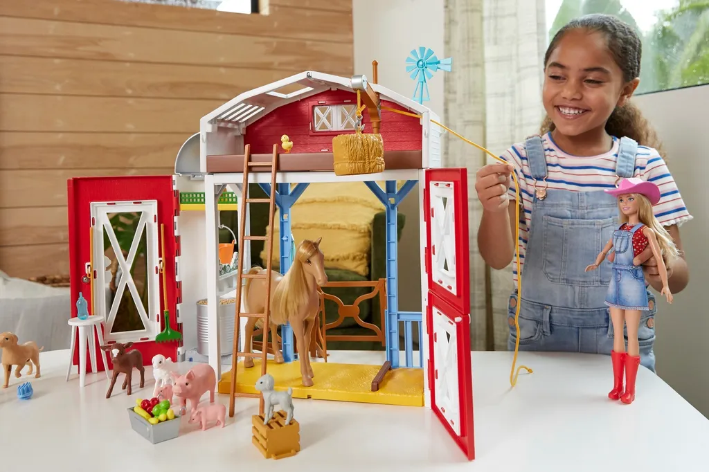 Barbie Spaß Auf Dem Bauernhof Scheunen-Spielset Mit Tieren Und Zubehör – Bild 7
