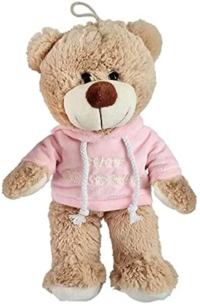Plüsch Bär Mit Kapuzenpulli Gute Besserung Ca. 32 Cm Pulli Pink/Rosa, Plüschtiere, Kuscheltier Kuschelbegleiter, Teddybär