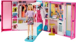 Barbie Traum Kleiderschrank Ausklappbar Mit Puppe, Zubehör Und Puppen-Kleidung