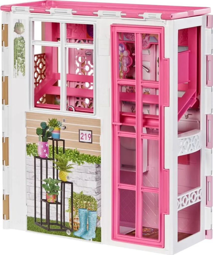 Mattel HCD47 - Barbie - 2-stöckiges Möbliertes Spielhaus Mit Zubehör (ohne Puppen) – Bild 5