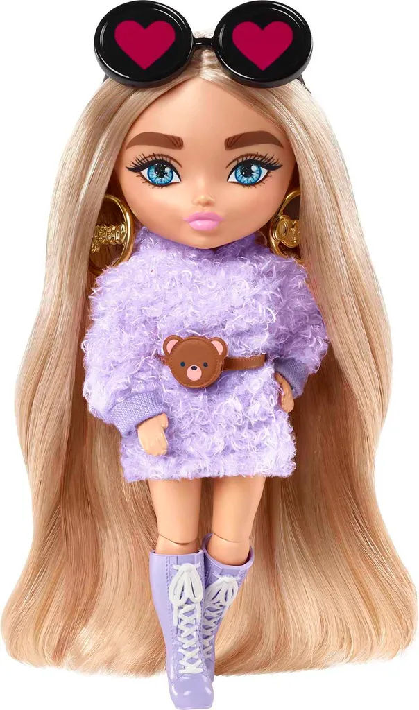 Barbie Extra Mini Puppe (Blonde Pigtails Purple Hoodie)
