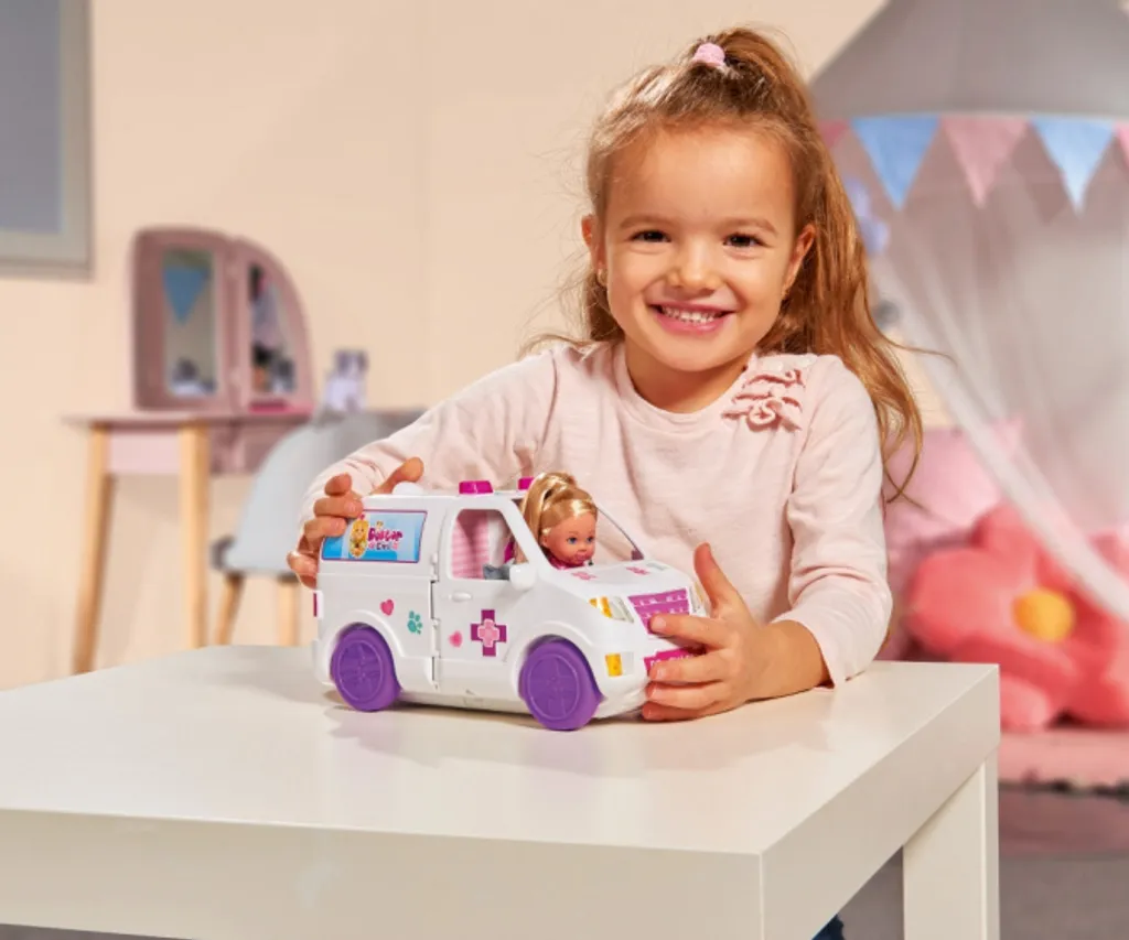 SIMBA TOYs Simba Spielset Evi Love 2-in-1 Tier-Mobil 12 Cm Weiß – Bild 7