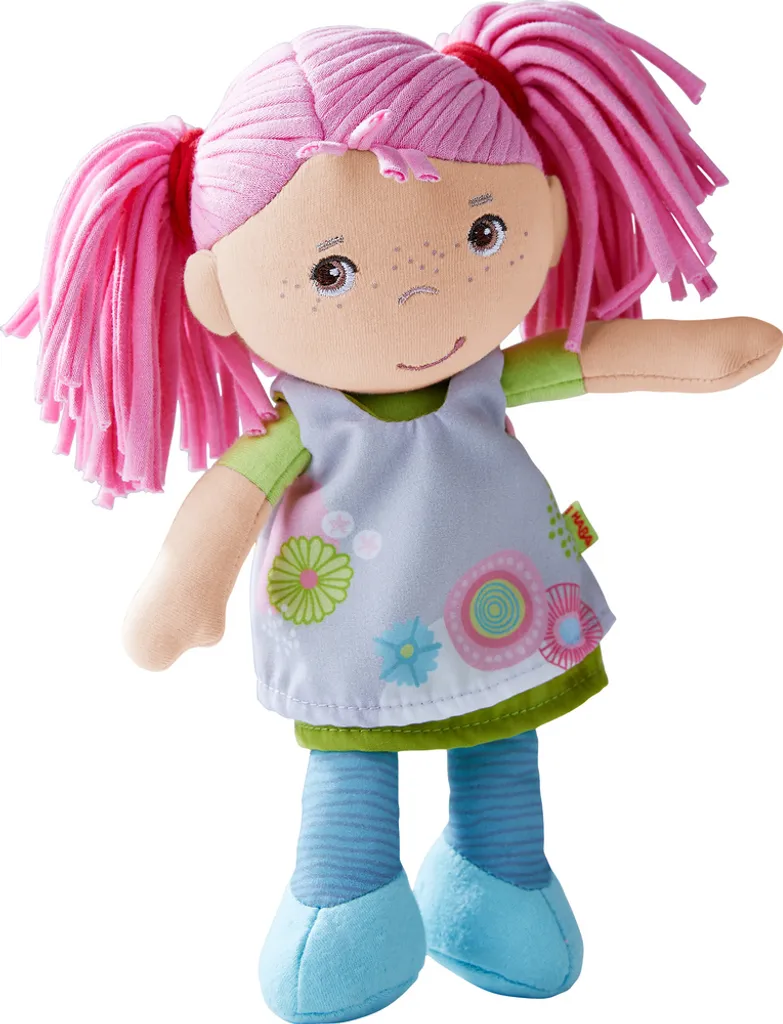 HABA Puppe Beatrice, Stoffpuppe, Kuschelpuppe, PlĂĽschpuppe, Ab 6 Monaten, 20 Cm, 306204