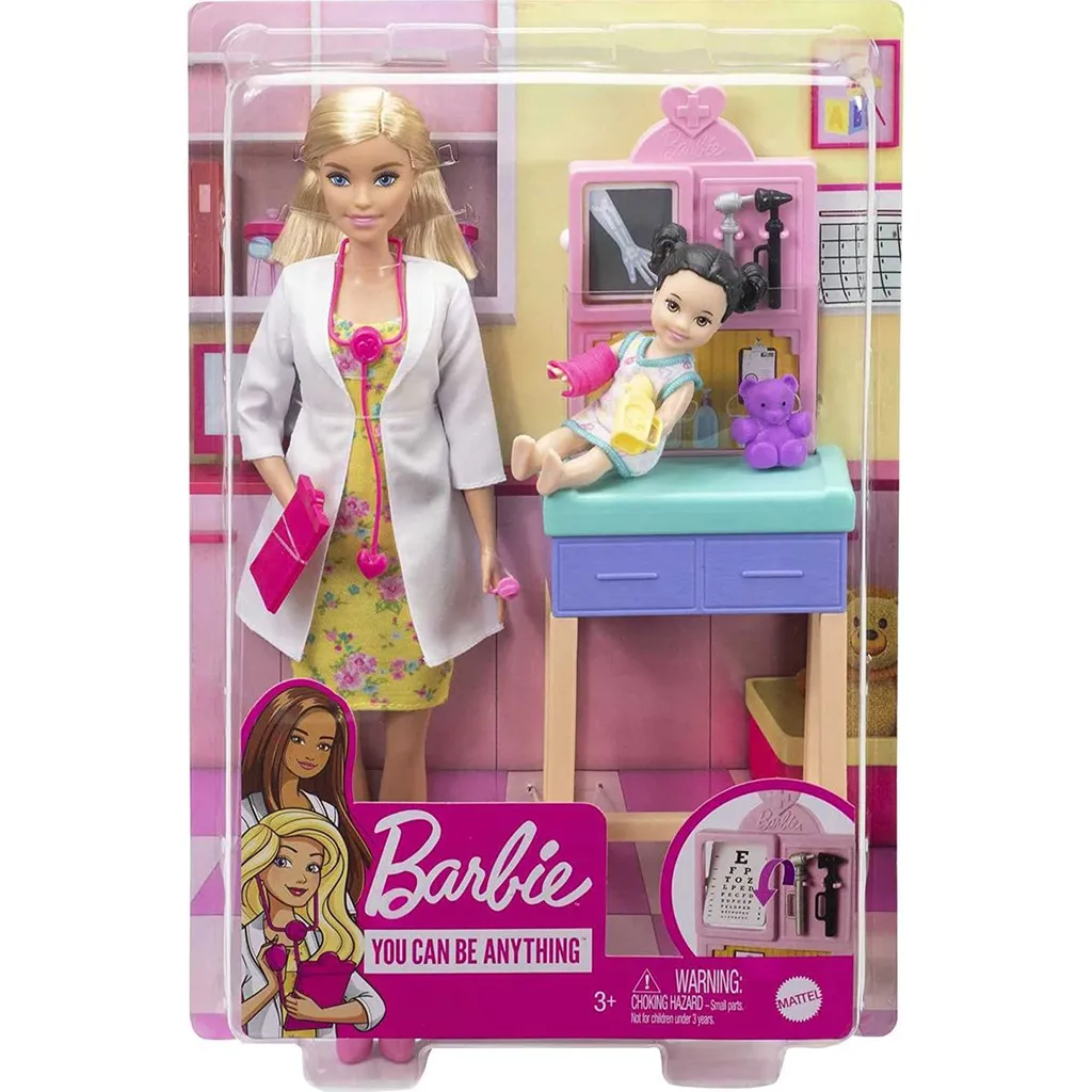 Barbie Kinderärztin Puppe (blond), Spielset Mit Kleinkind – Bild 7