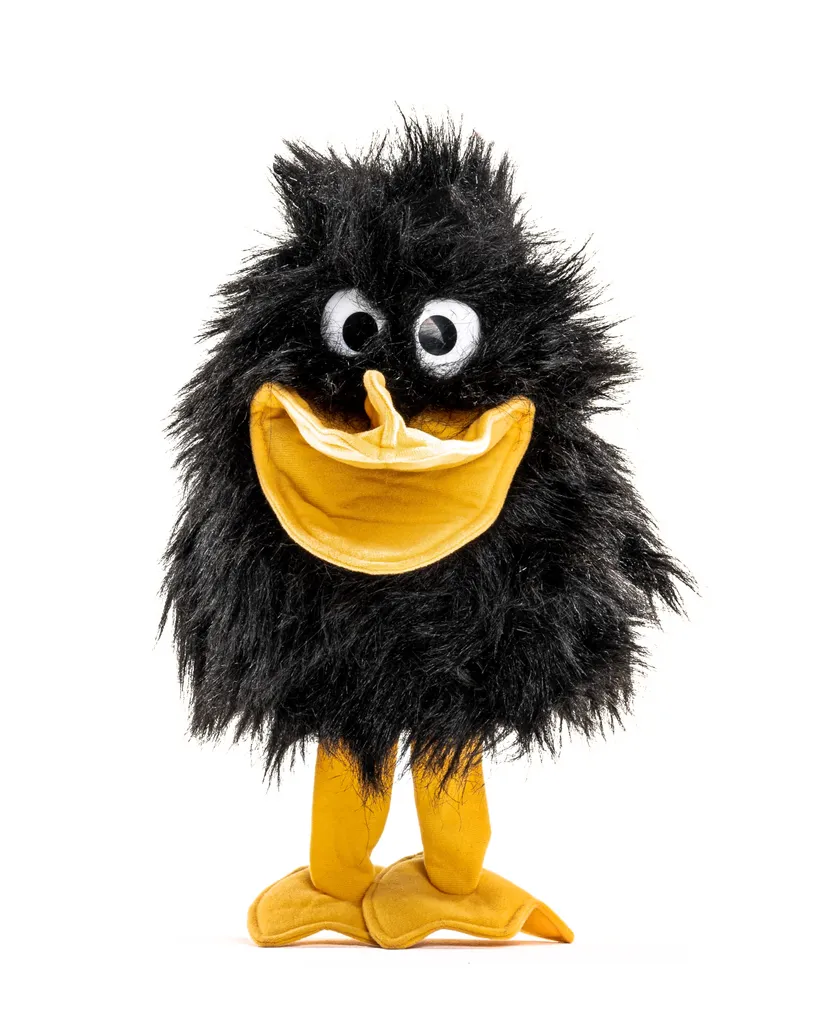 Uni-Toys - Handpuppe Rabe - 40 Cm (Höhe) - Plüsch-Puppe, Vogel - Plüschtier, Kuscheltier – Bild 2