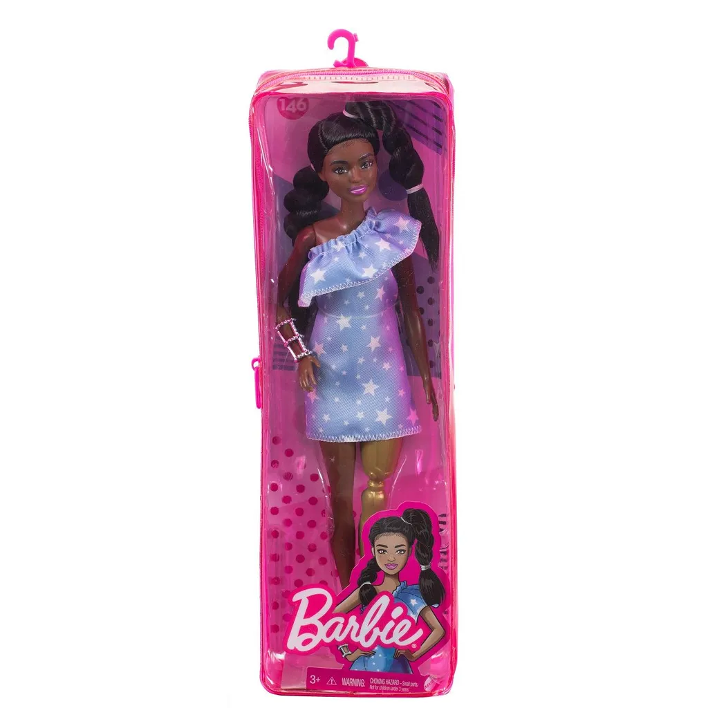 Mattel Barbie Fashionistas Puppe Schwarzhaarig Mit Beinprothese