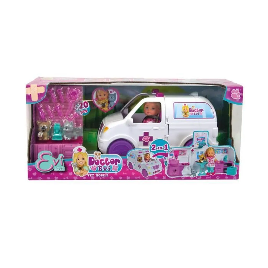 SIMBA TOYs Simba Spielset Evi Love 2-in-1 Tier-Mobil 12 Cm Weiß – Bild 3