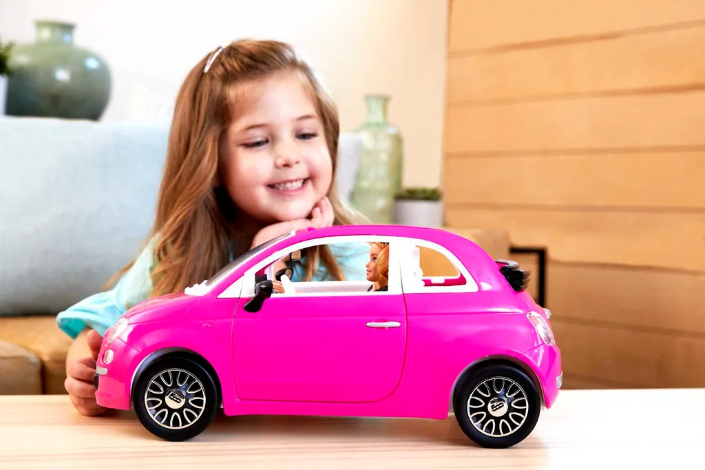 Barbie Auto Fiat Cabrio (pink), Inkl. Barbie Puppe, Set, Zubehör – Bild 3