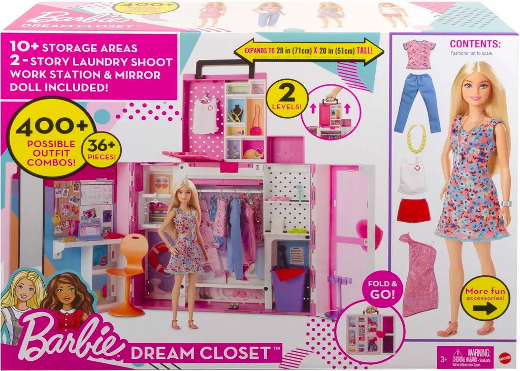 Barbie Traum-Kleiderschrank Mit Puppe (blond), Zubehör & Kleidung – Bild 6