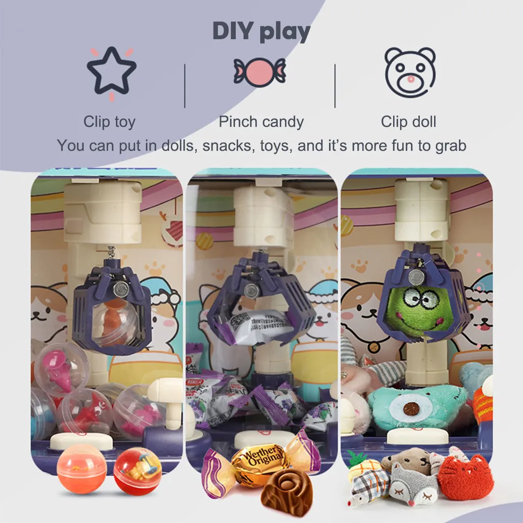 Kimbosmart Mini Puppenmaschine Klauenmaschine Grabber Klauen Maschine Mit Musik Licht DIY Spielzeug Kinder â Bild 3
