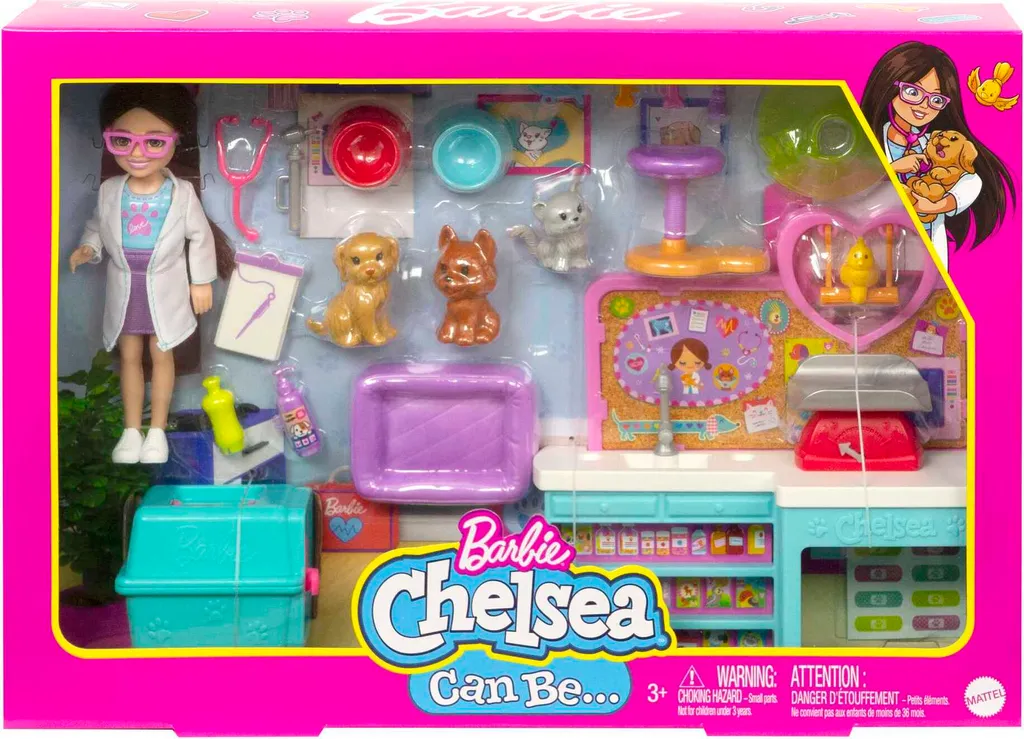 Barbie Chelsea Tierklinik Spielset Mit Puppe (brünett), Tiere & Zubehör – Bild 6