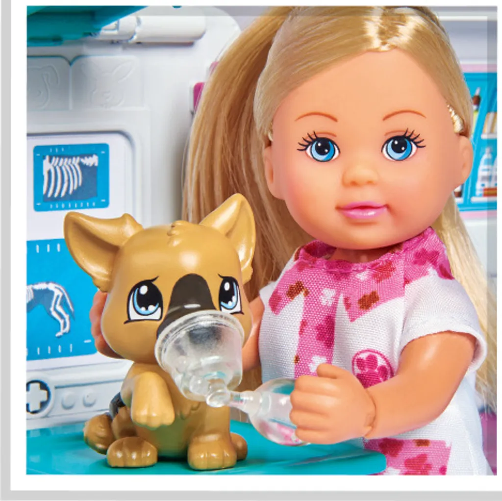 SIMBA TOYs Simba Spielset Evi Love 2-in-1 Tier-Mobil 12 Cm Weiß – Bild 4