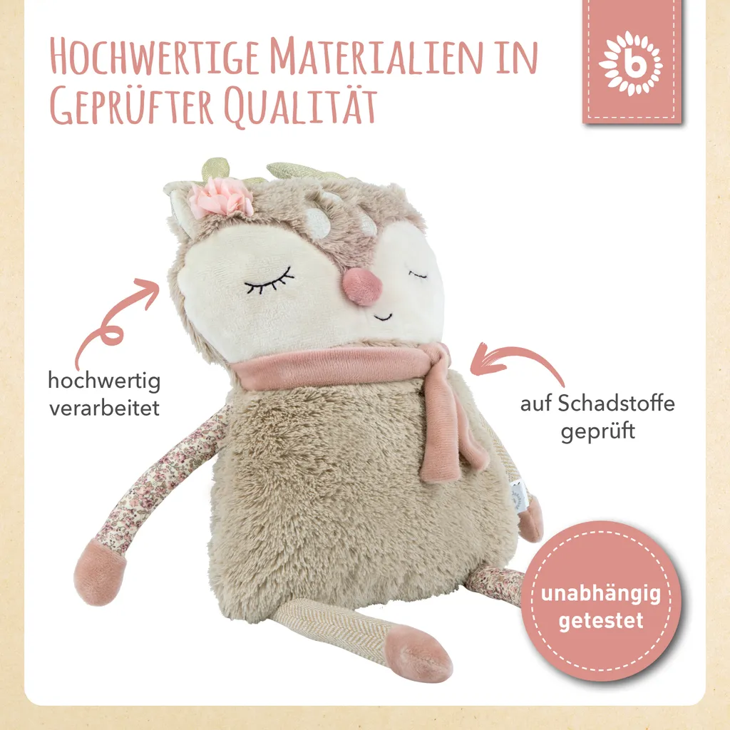 Bieco Plüsch Reh Spieltier Baby | Ca. 55 Cm | Niedliches Baby Kuscheltier | Baby Spielzeug | Kuscheltier Baby | Baby Einschlafhilfe | Kuscheltiere Für Babys | Stofftier Baby | Kuscheltier Reh – Bild 6