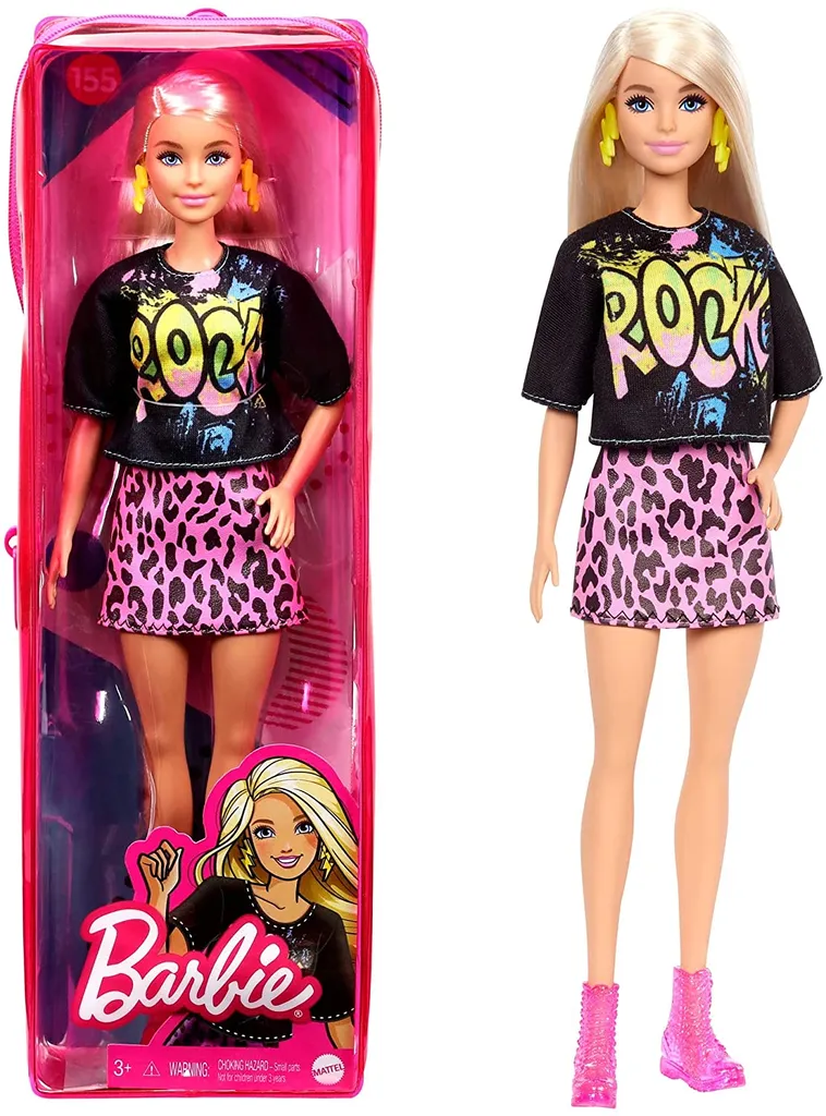 Barbie Fashionistas Puppe Im Rockigen T-Shirt Und Rock, Anziehpuppe – Bild 10