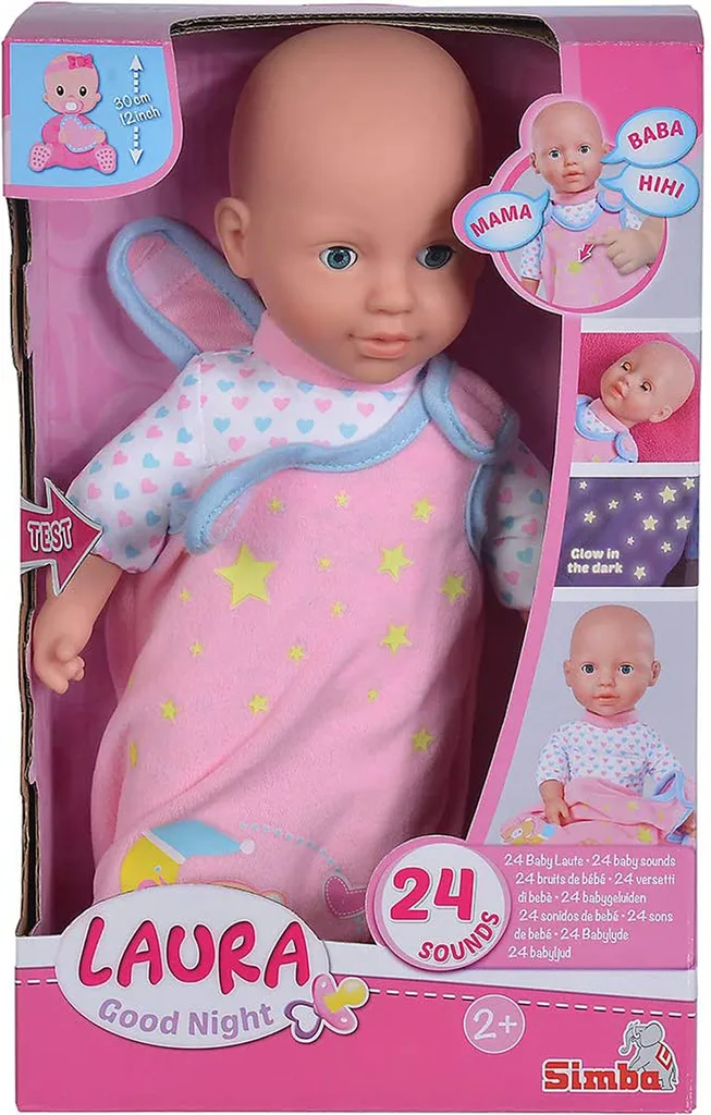 SIMBA TOYs Simba Laura Gute Nacht Puppe Mir 24 Baby Laute 30cm Groß Ab 2 Jahre – Bild 5