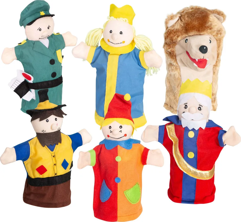 Roba Kasperlefiguren Aus Stoff, Handpuppenset 6-tlg., Kasperpuppen FĂĽr Puppentheater & Rollenspiel