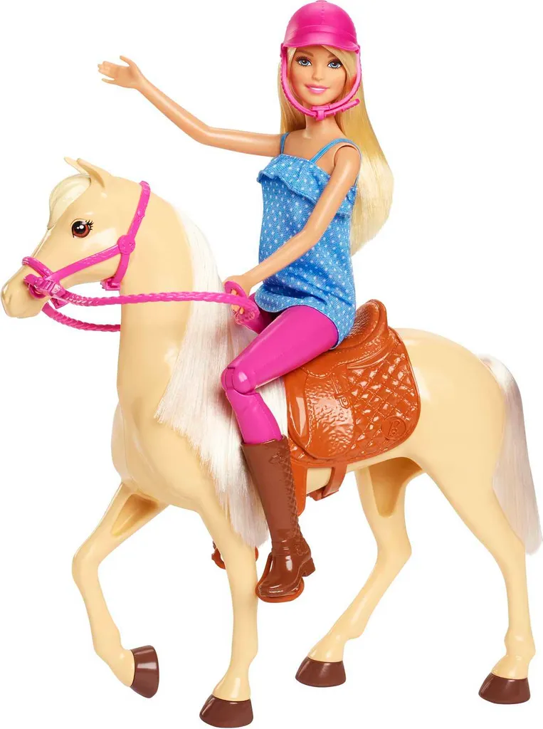 Barbie Pferd Mit Puppe (blond), Anziehpuppe, Modepuppe, Pferde Spielzeug – Bild 5