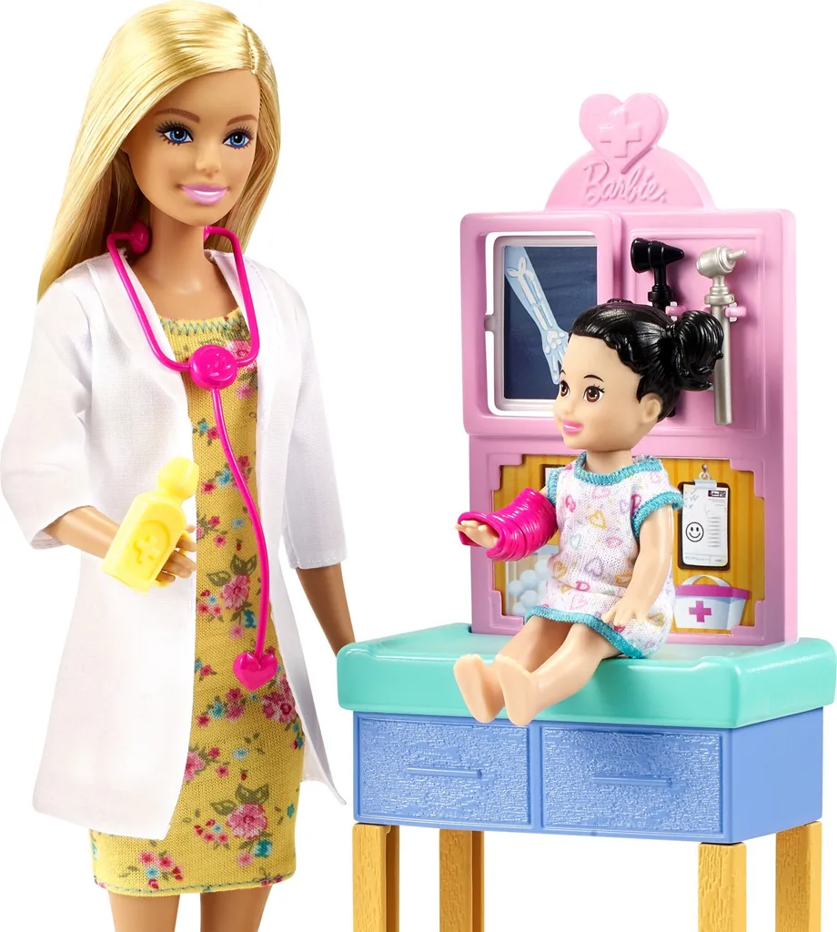 Barbie Kinderärztin Puppe (blond), Spielset Mit Kleinkind – Bild 4