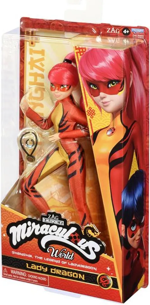 Miraculous Spielfigur Ladybug Marienkäfer Und Cat Noir Spielpuppe Dragon Shanghai Puppe 26 Cm – Bild 3