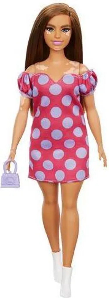 Barbie Fashionistas Puppe (Vitiligo) Im Schulterfreien Polka Dot Kleid – Bild 9